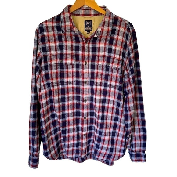 GAP + Pendleton Other - 🌷 𝅺GAP + Pendleton Plaid Button Down Shirt Navy Red Size XL